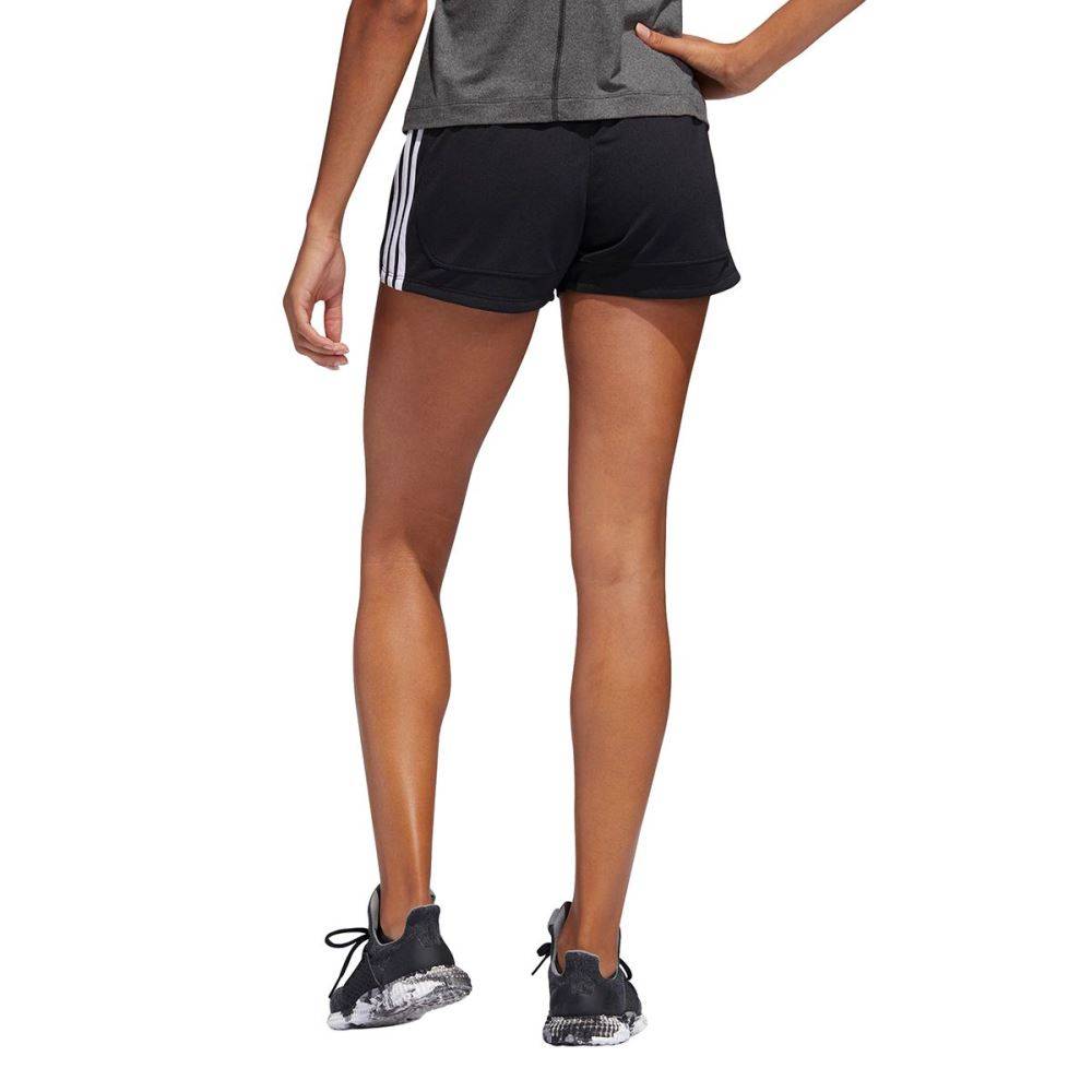 ADIDAS WOMENS PACER 3-STRIPES KNIT SHORTS - DU3502