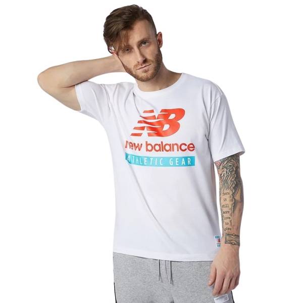 NEW BALANCE ESSENTIALS LOGO TEE - MT11517-WT