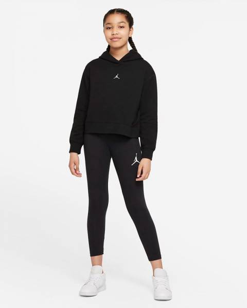 NIKE JORDAN GIRLS JUMPMAN CROPPED HOODIE - 45A858-023