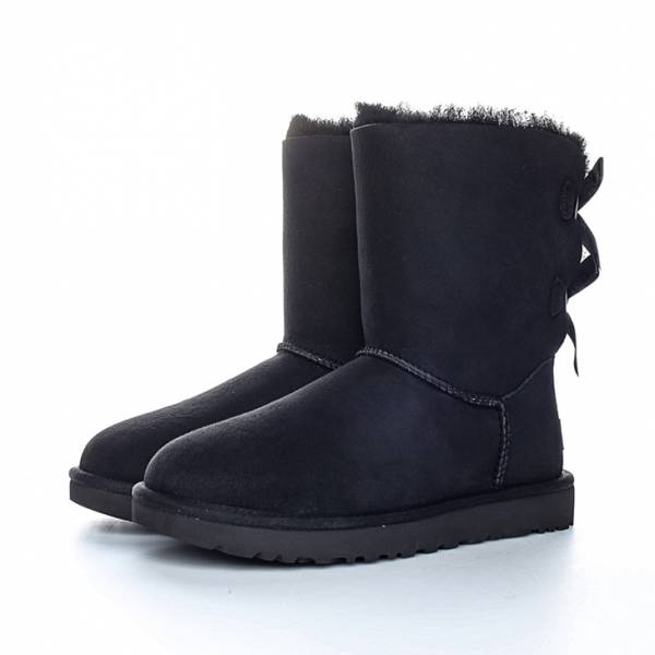 UGG BAILEY BOW II CLASSIC SHORT BOOT - 1016225-BLK