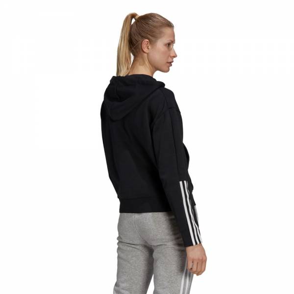 ADIDAS WOMENS ESSENTIALS LOOSE-CUT 3-STRIPES FULL-ZIP HOODIE - GS1380