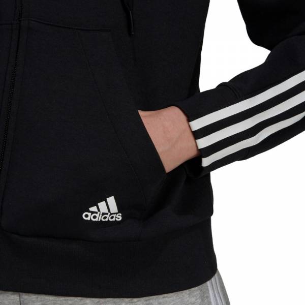 ADIDAS WOMENS ESSENTIALS LOOSE-CUT 3-STRIPES FULL-ZIP HOODIE - GS1380