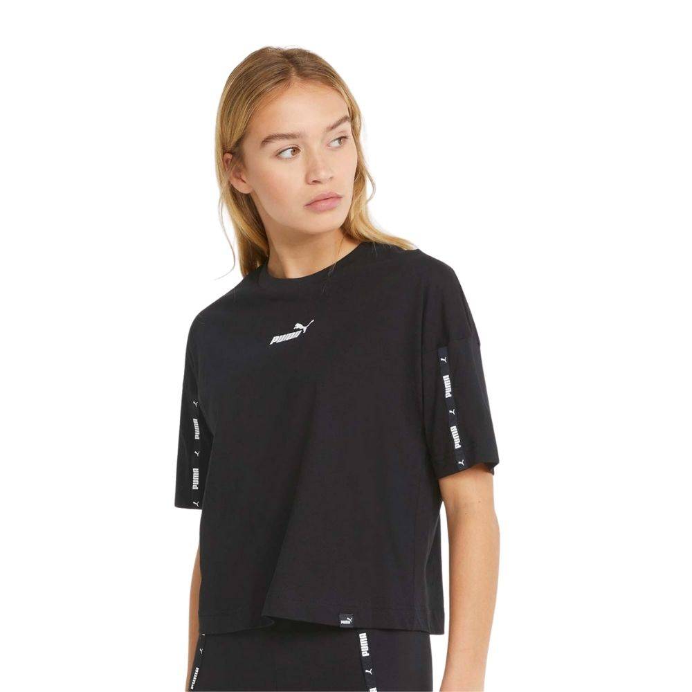 Puma tape sale logo cropped tee