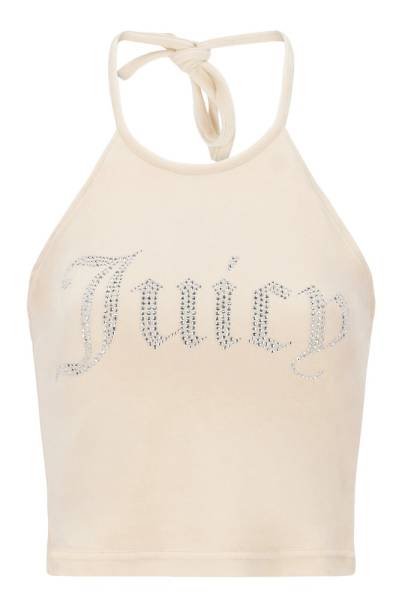 JUICY COUTURE VELOUR HALTER TOP - DIAMANTE - JCWC122002-246