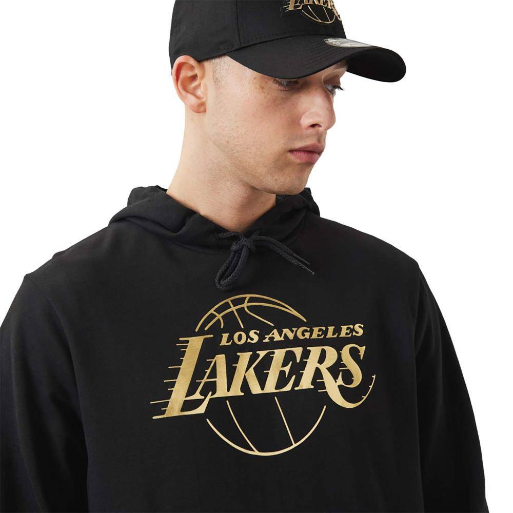 Official New Era NBA Infill Team Logo LA Lakers Medium Grey Pullover Hoodie  B9174_486 B9174_486