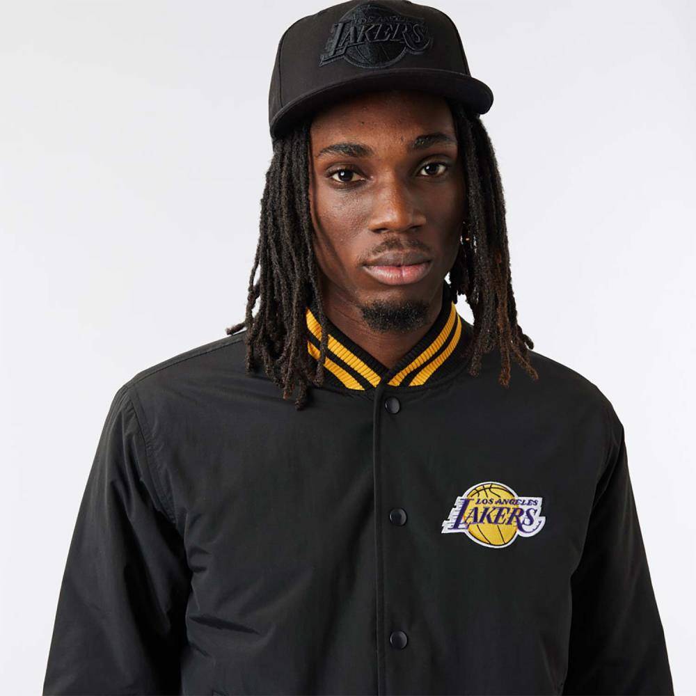 New Era LA Lakers varsity jacket in black