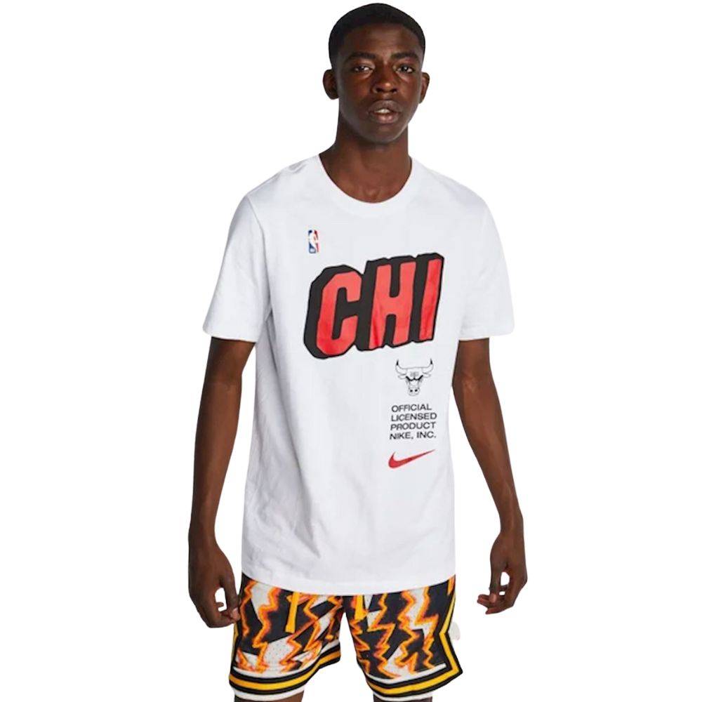 Chicago Bulls Nike Block Graphic T-Shirt - White - Mens