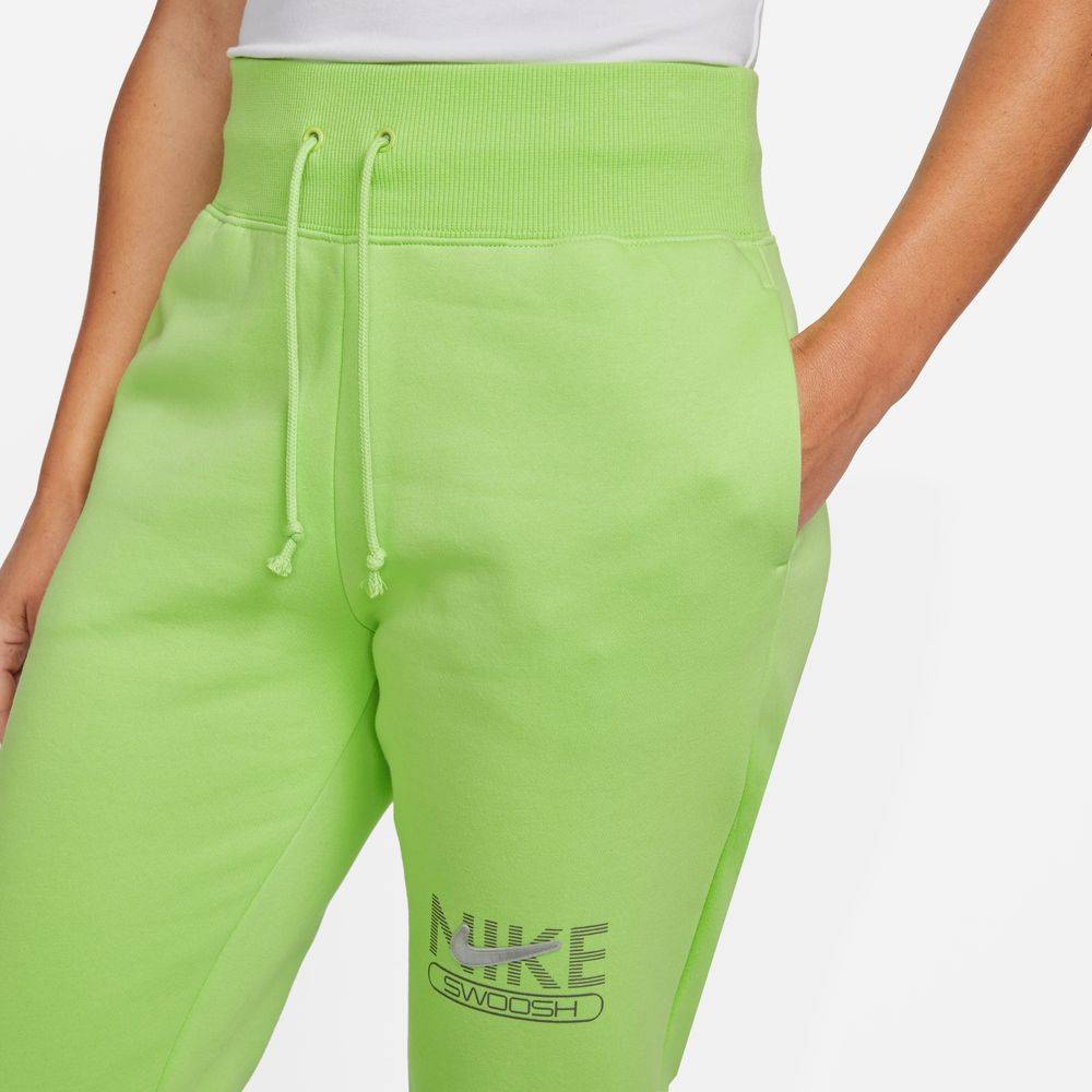 Nike women's sportswear best sale neon swoosh fleece pants