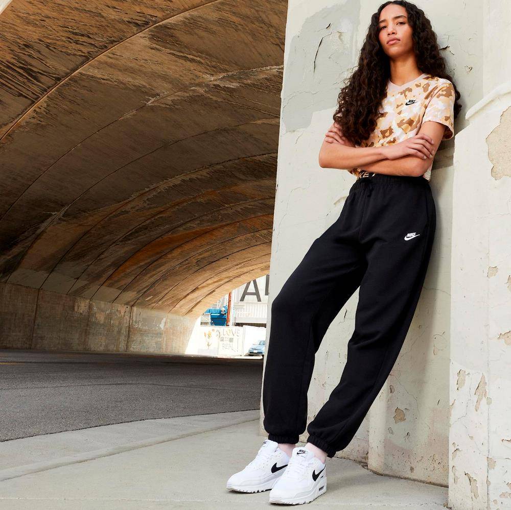 NIKE NSW WOMENS MID-RISE FLEECE TRACK PANT - DQ5800-010