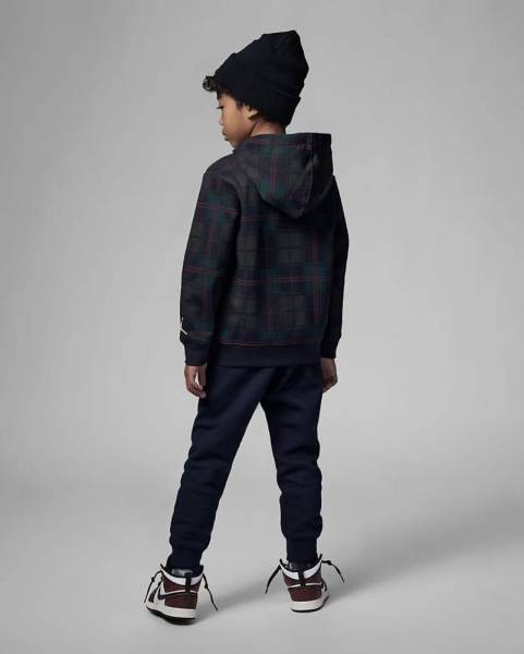 NIKE JORDAN LITTLE KIDS PLAID HOODIE AND PANT SET - 85B919-695