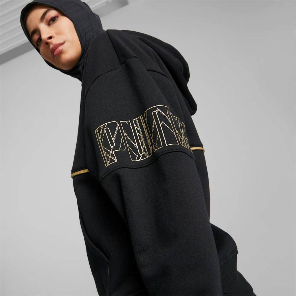パーカー・フーディ IONSEOUL Vouge Paris Cropped Hood PUMA POWER DECO GLAM WOMENS FLEECE HOODIE - 671756-01