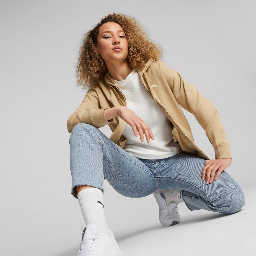 Nike mini swoosh oversized cropped discount zip through hoodie in oatmeal