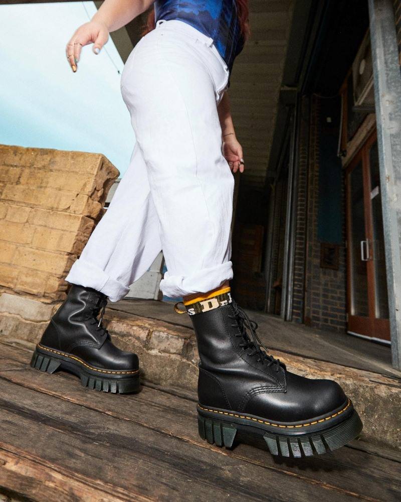 DR. MARTENS AUDRICK 8-EYE NAPPA LUX BOOTS - 27149001-BLACK