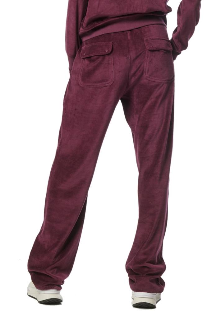 BODY ACTION WOMEN'S BASIC VELOUR PANTS - 021332-01-GRAPE