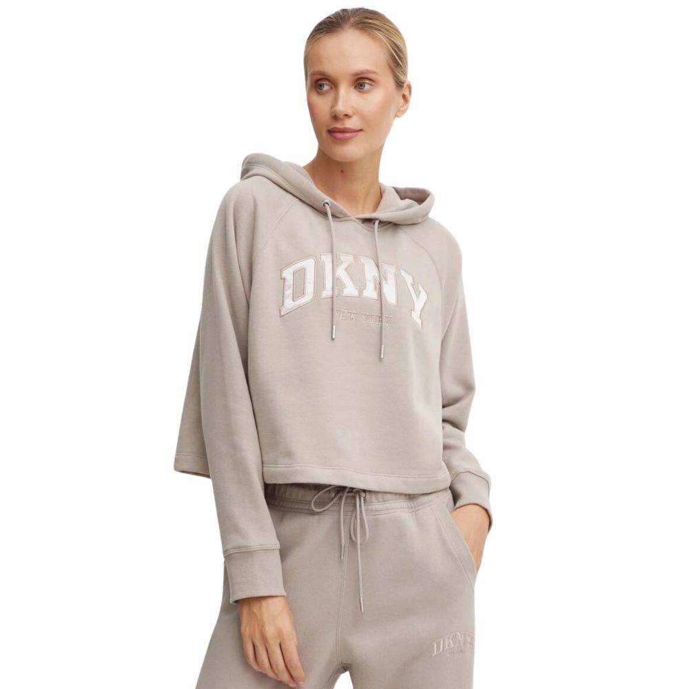 DKNY VARSITY LOGO LS CROPPED HOODIE - DP4T9811-DFW