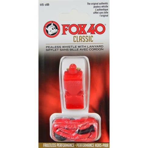 FOX 40 WHISTLE CLASSIC W/ LANYARD RED - 9903-0108