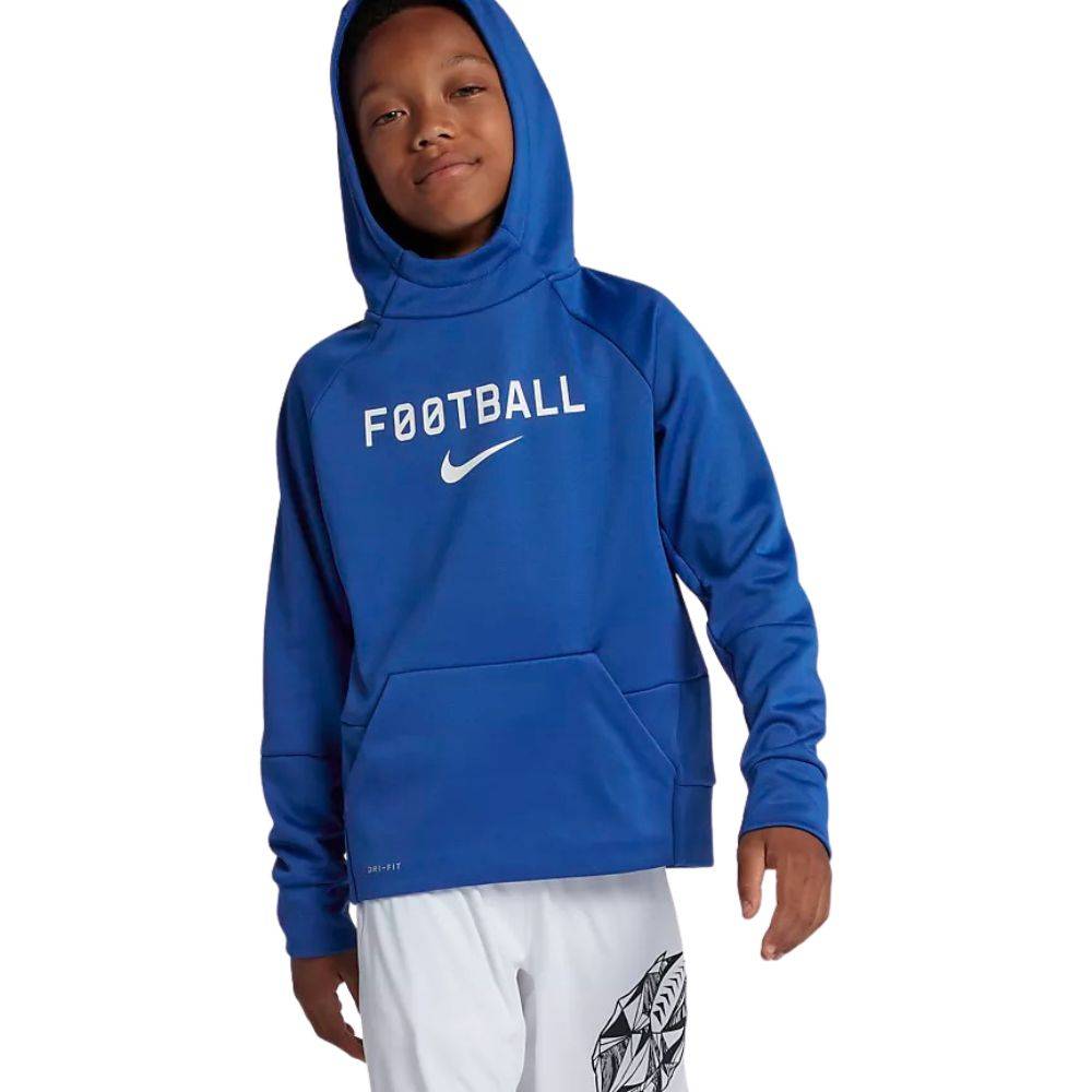 NIKE BOYS THERMA FOOTBALL POCKET HOODIE AJ0150 480