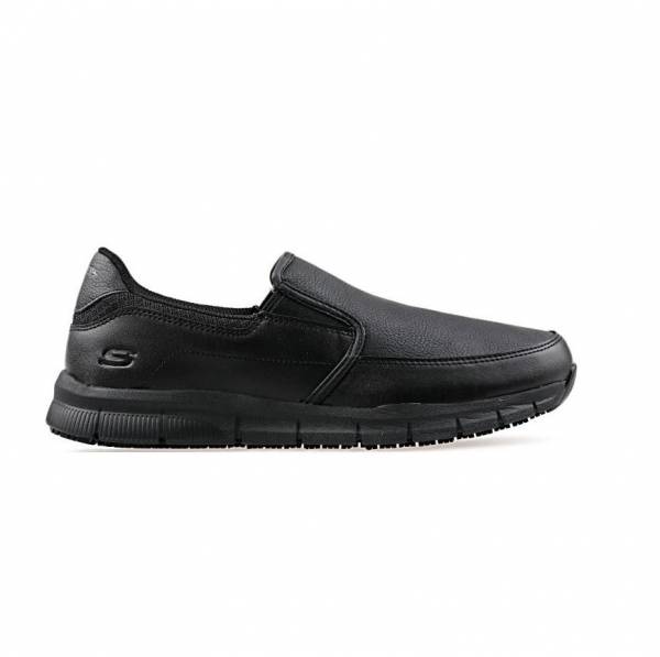 SKECHERS WORK NAMPA GROTON RELAXED FIT SLIP RESISTANT SHOES - 77157-BLK