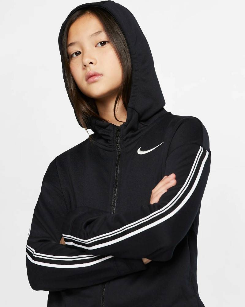 Girls Nike Studio Full-Zip high quality Training Hoodie Black BV2792 010 Size M